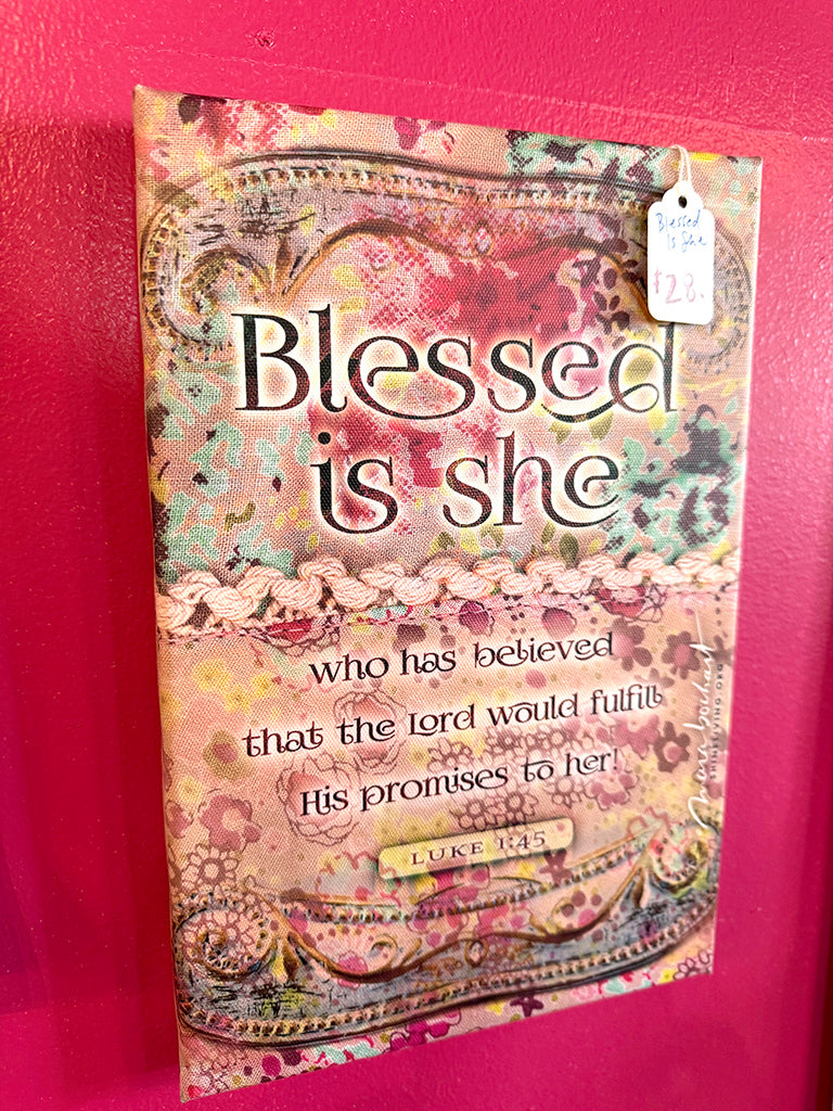 Blessed Is She - premium canvas