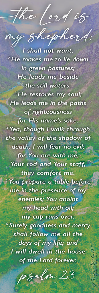 Psalm 23 - frameable print - vertical panoramic