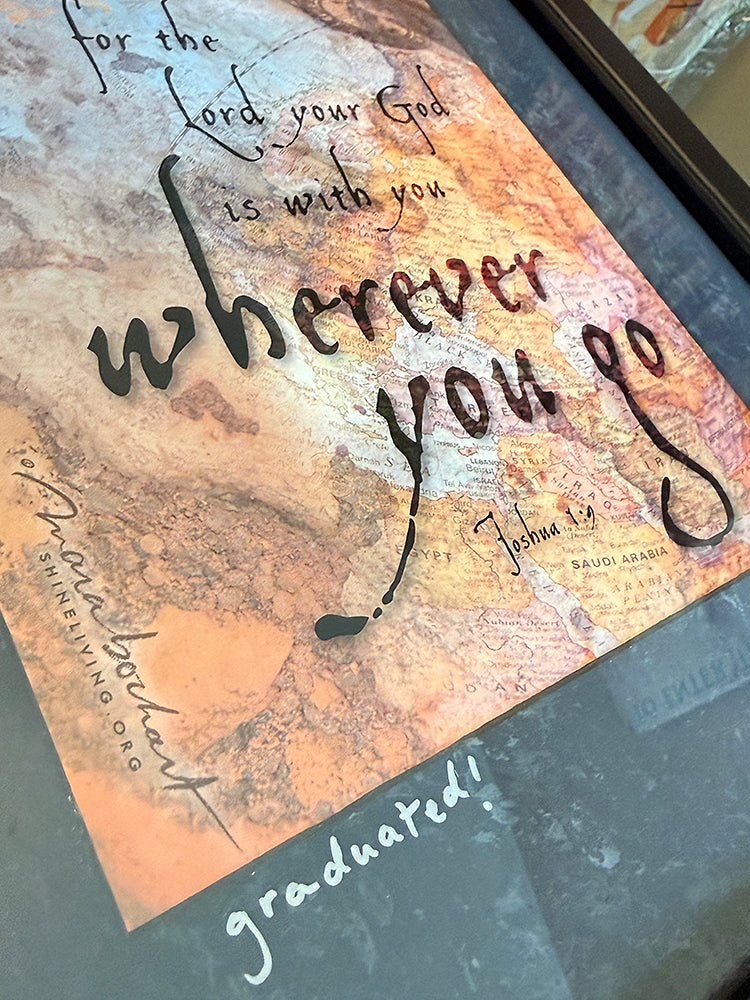 Wherever You Go - framed print - personalized graduation gift