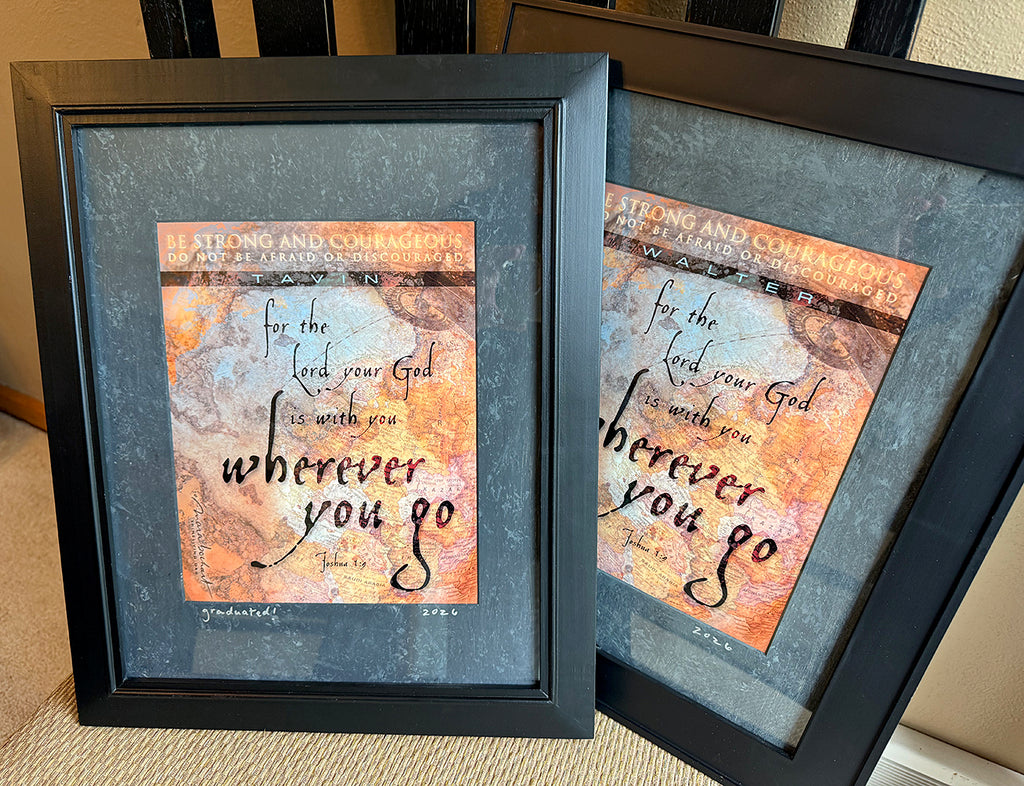 Wherever You Go - framed print - personalized graduation gift
