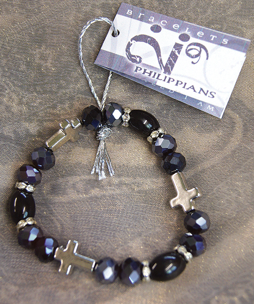 I AM HEALED - bracelet - black gray