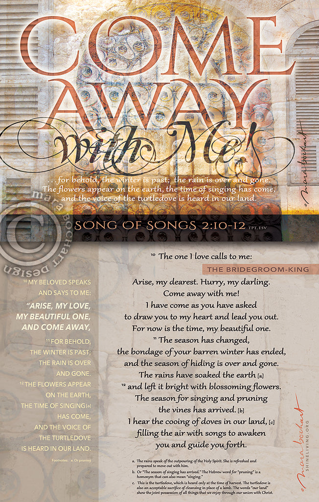 Come Away - with verses - premium canvas