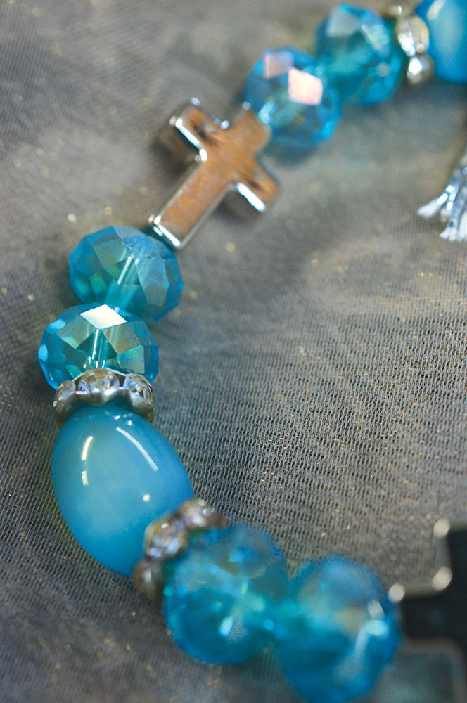 I AM HEALED - bracelet - cyan blue