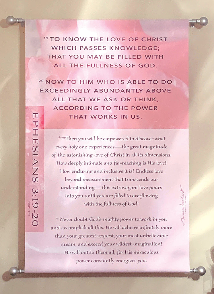 Sample banner to show decorative rods ("Ephesians 3" design)