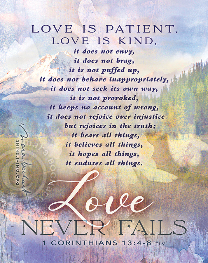 Love Is Patient - darker words - frameable print