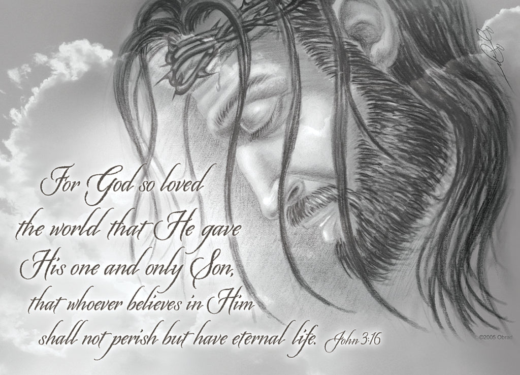God So Loved - gray - notecard