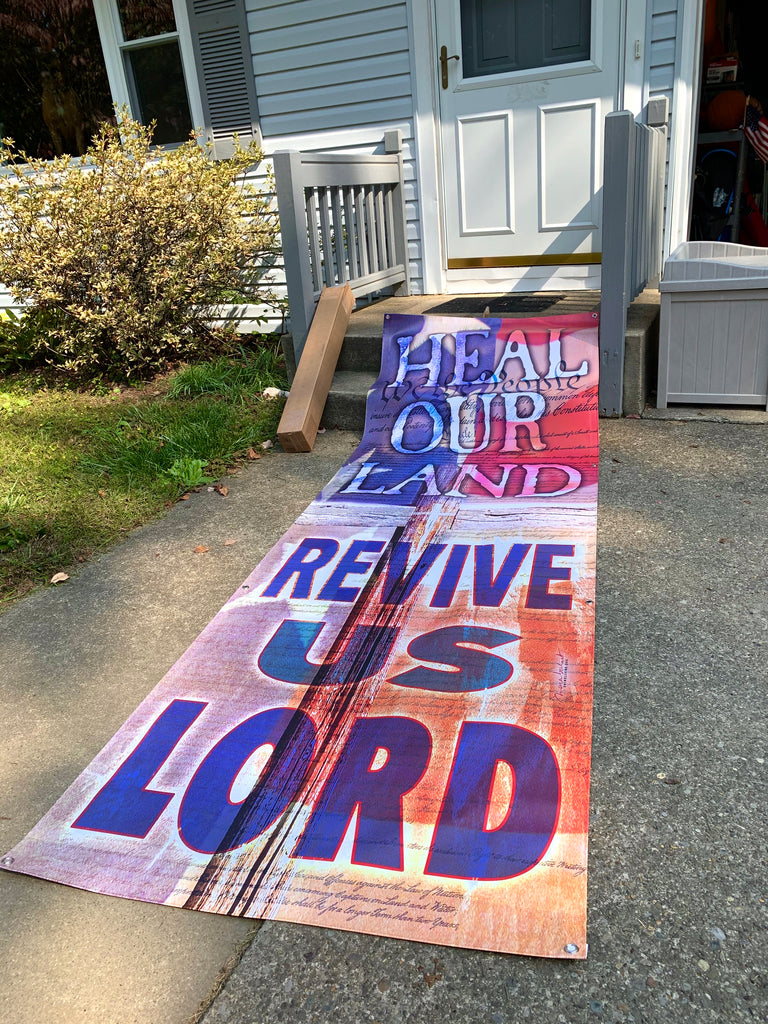 Heal and Revive - outdoor hanging banner